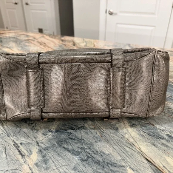 Coach Sydney Special Edition Turnlock Satchel Shoulder Bag Embossed Lizard